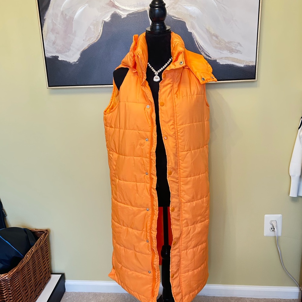 Vibrant Orange Puffer Vest